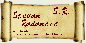 Stevan Radančić vizit kartica